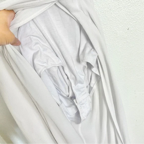 ASOS DESIGN tie back cross front split maxi beach dress in white size medium - Picture 6 of 11